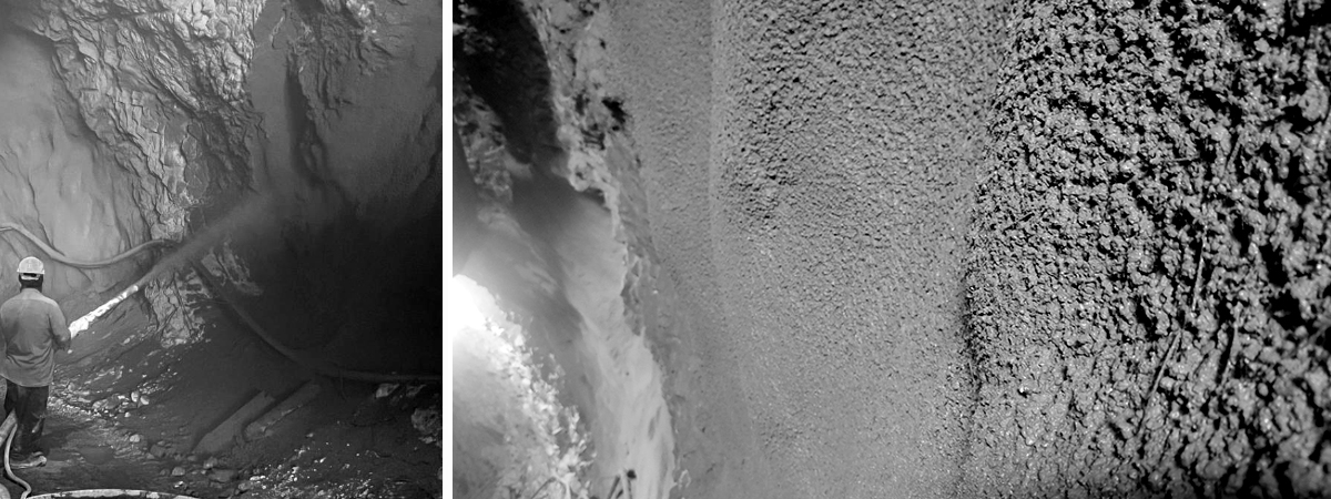 الألياف الخرسانية المرشوشة بالخرسانة الليفية، مشروع بناء الإنفاق